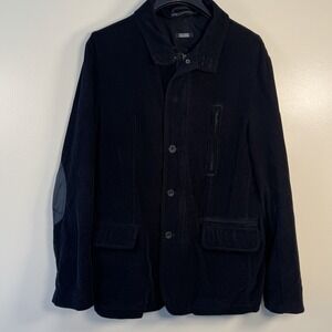 DKNY Black Corduroy Jacket Women's Sz Medium 100% Cotton Elbow Patch No Liner